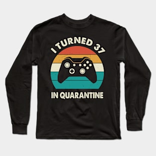 I Turned 37 In Quarantine - Sunset Retro Vintage 1983 37th Birthday Gift Long Sleeve T-Shirt